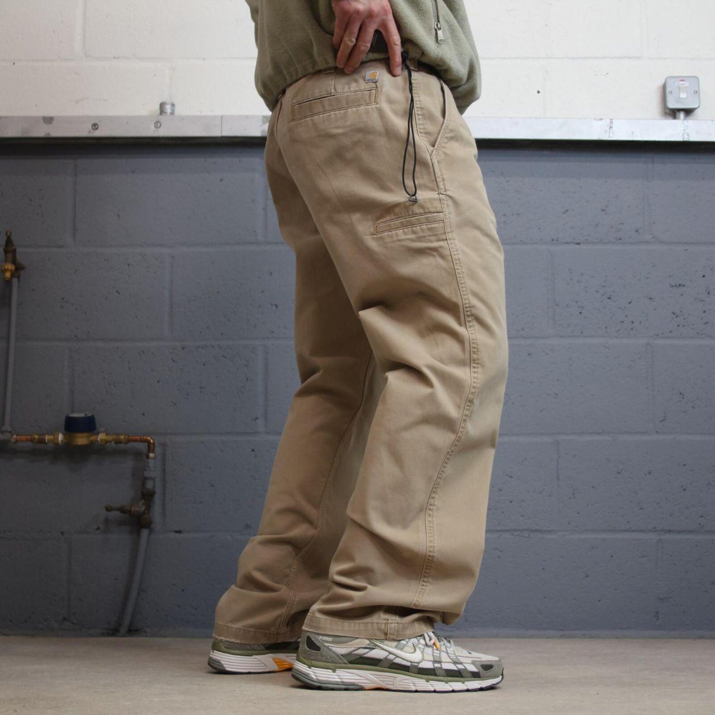 Carhartt carpenter pants relaxed fit tan Loose skate style cargo work pants