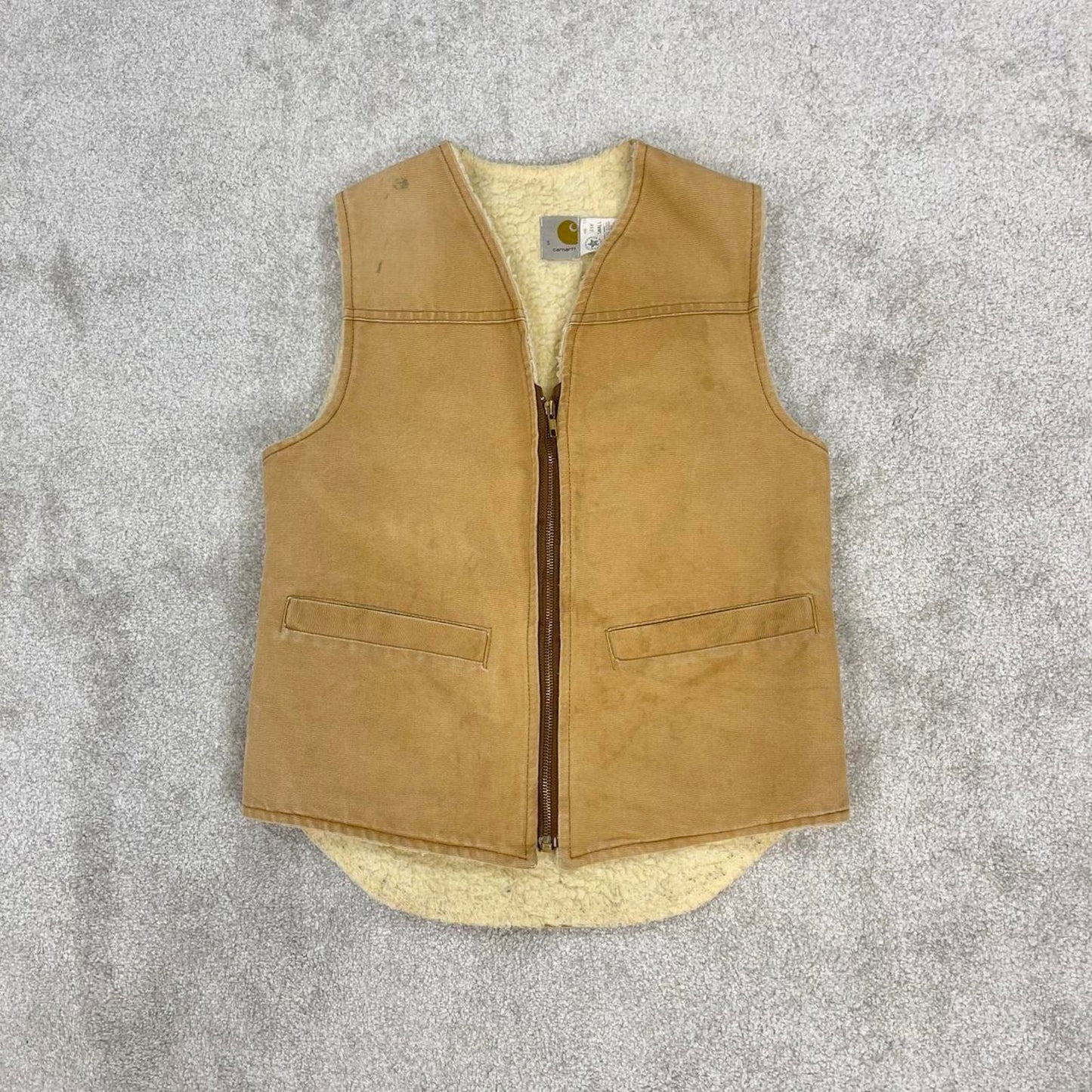 Tan vintage 1985 Carhartt Gilet XS