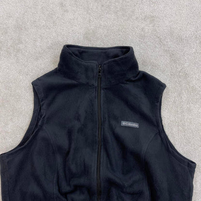 Black Columbia technical fleece gilet XL women's full zip up autumn fall fashion
