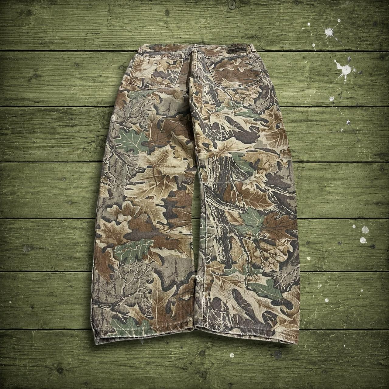 Wrangler camo jeans Y2K khaki Straight leg advantage Realtree forest camouflage pants