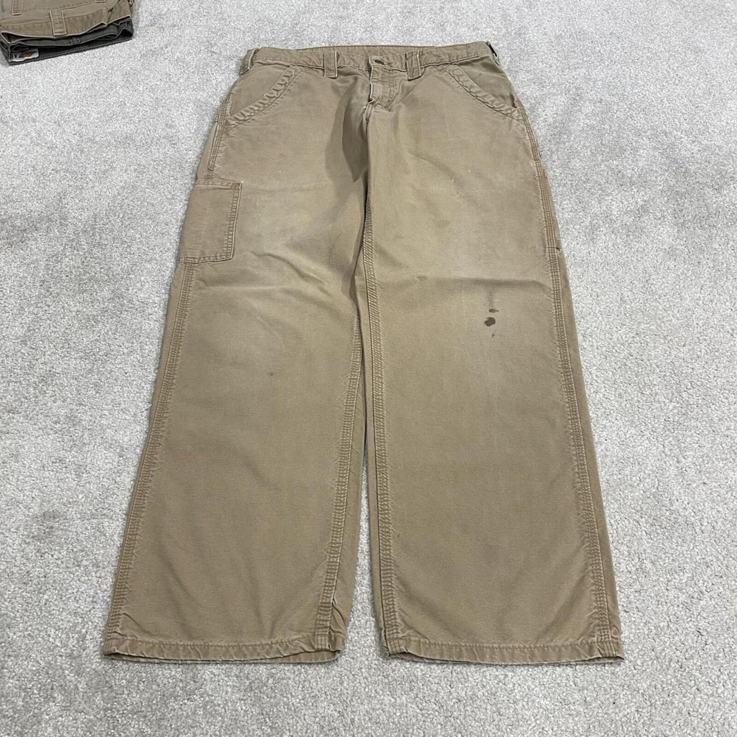 Carhartt baggy carpenter pants wide leg sand brown Canvas skater cargo work pants