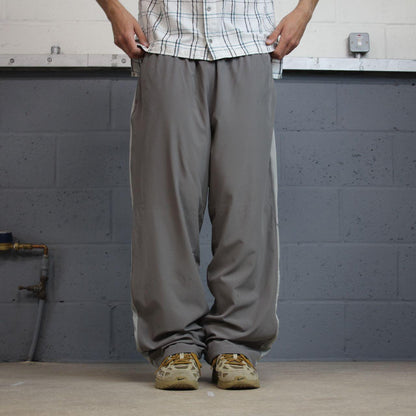 Baggy Y2K Reebok tracksuit bottoms grey XL Loose leg lined casual 2000s style track pants