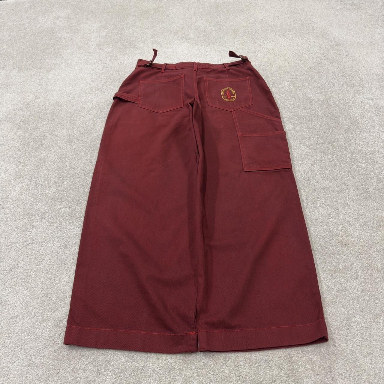 Extra baggy carpenter jeans wide leg y2k W36L29 red Loose fit skater style work cargos