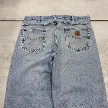 Mens Carhartt jeans W36 L34 loose thick 90s style denim jeans