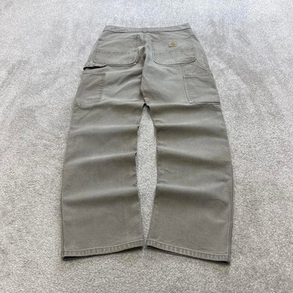 Grey Carhartt carpenter jeans W30L32 relaxed fit canvas 90s skater style work cargos