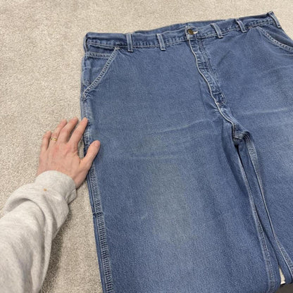 Baggy Carhartt carpenter jeans work pants blue Loose wide leg denim cargo skate style workwear