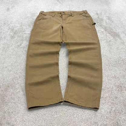 Carhartt carpenter jeans size 18 tan loose original fit canvasy 90s skater style work cargos