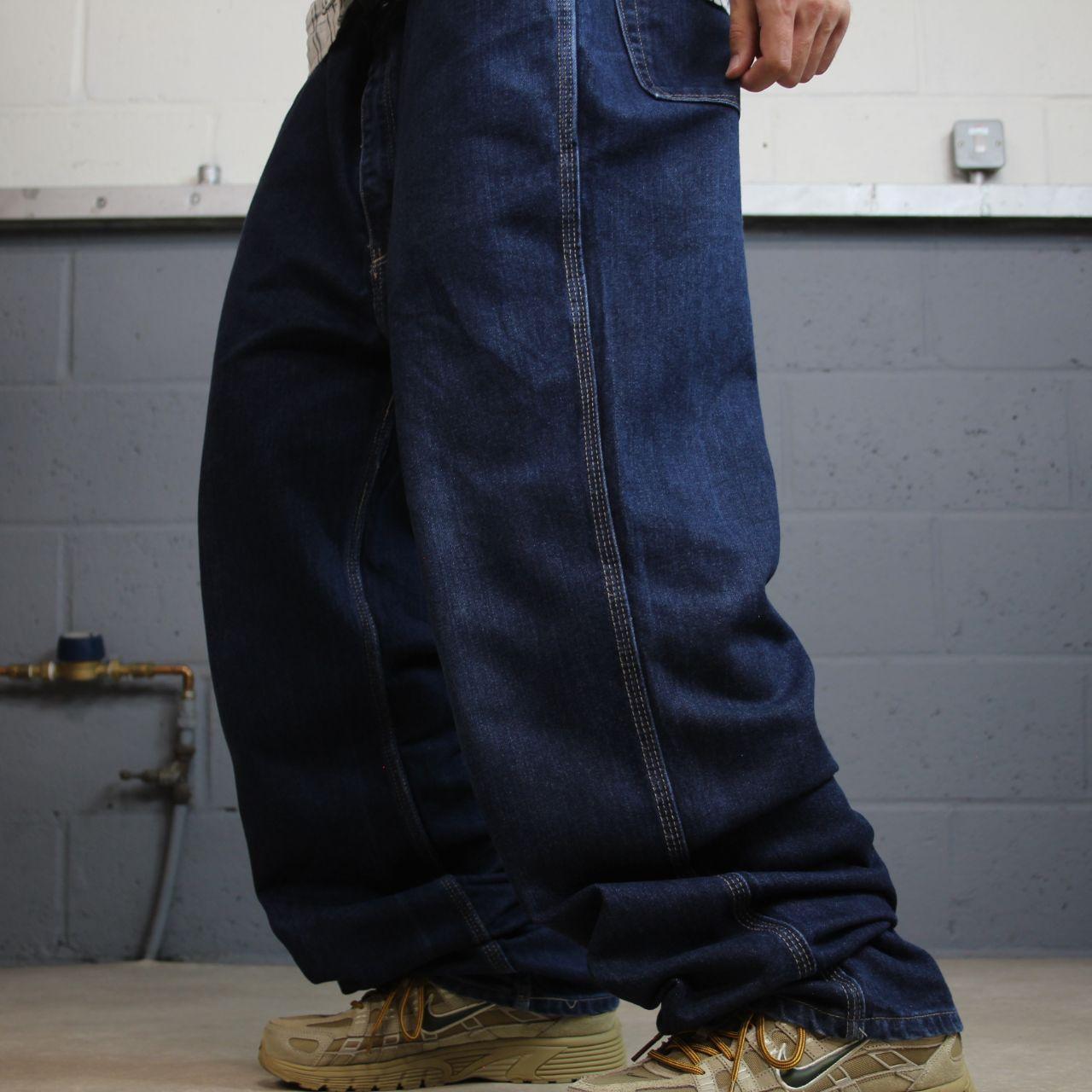 Baggy denim carpenter jeans y2k W44L35 blue Tyndale FR loose skater cargos, fire resistant