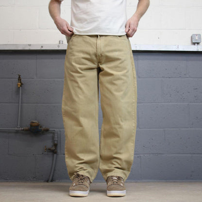 Mens Levis jeans W36 L29 loose relaxed khaki beige relaxed 90s style jeans red tab logo