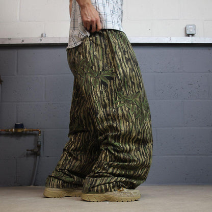 Vintage goretex waterproof baggy pants y2k khaki Cabelas Realtree camo wide leg adjustable trousers