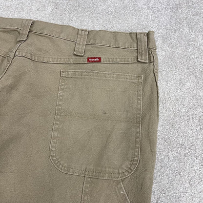 Y2K Wrangler carpenter jeans loose straight leg khaki beige Straight leg skater style work cargos