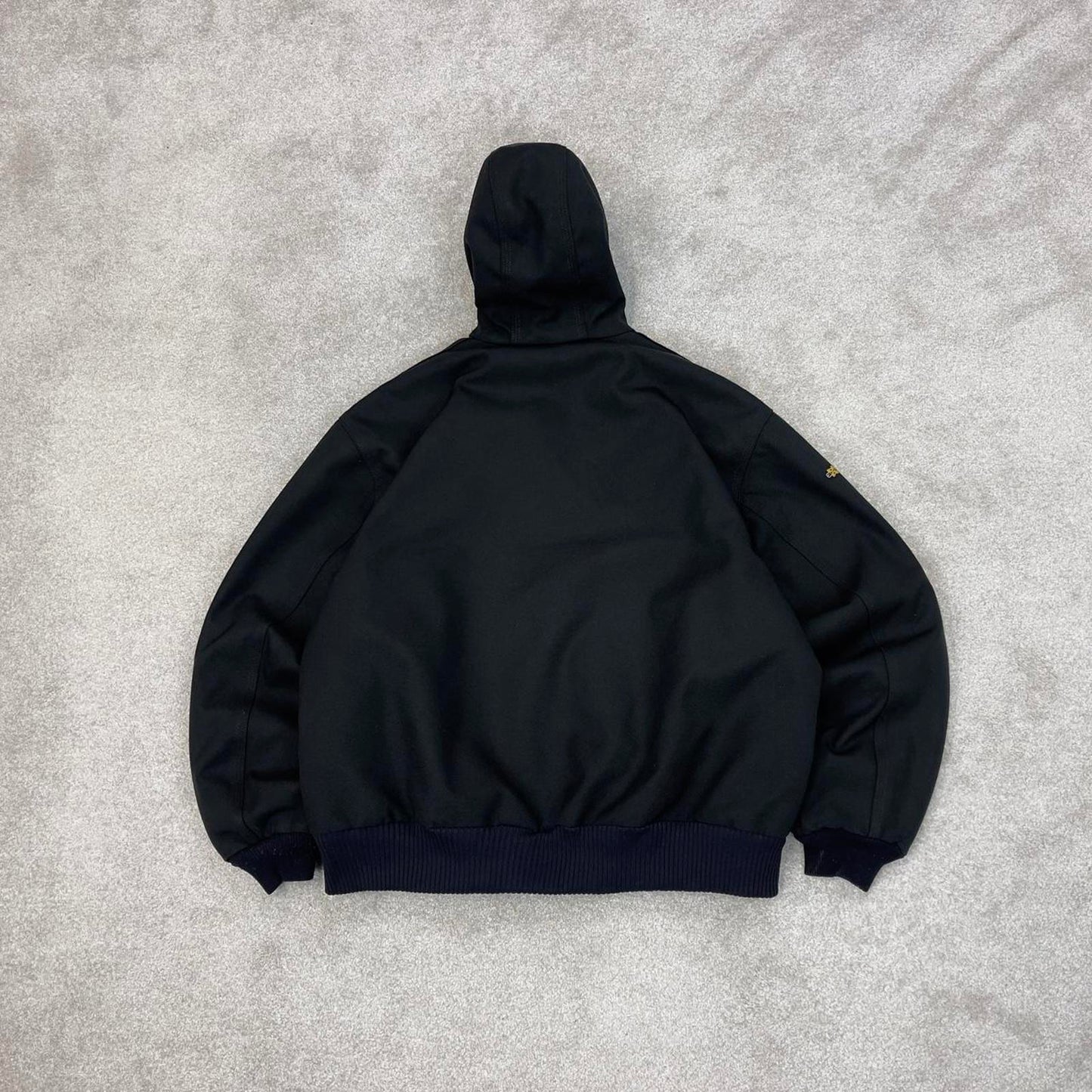 Black hooded Carhartt active jacket L 90s style canvas skater bomber