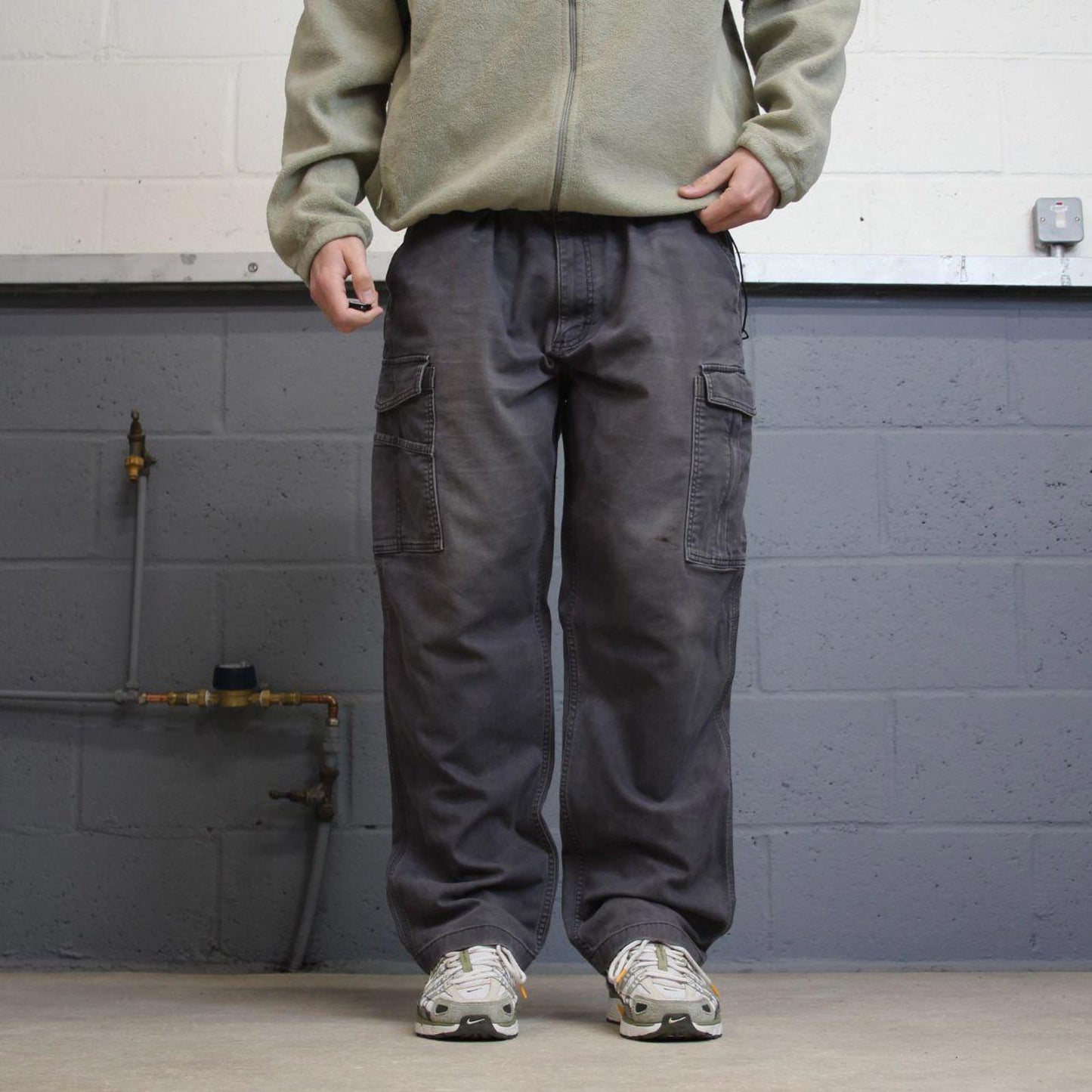Y2K Carhartt cargo work pants grey Loose relaxed fit skate workwear pants