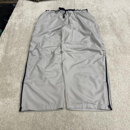 Y2K Starter baggy tracksuit bottoms wide leg grey track pants with soft lining embroidered logo
