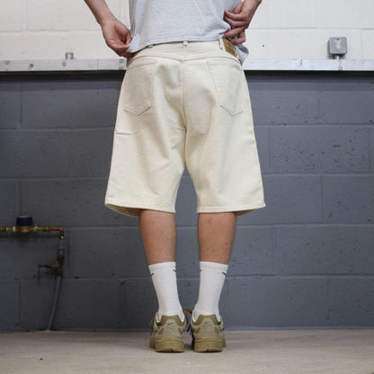 Wrangler denim shorts y2k off white Loose thick denim skater style summer jorts