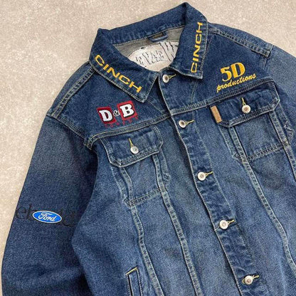 Embroidered Cinch denim cowboy jacket Large