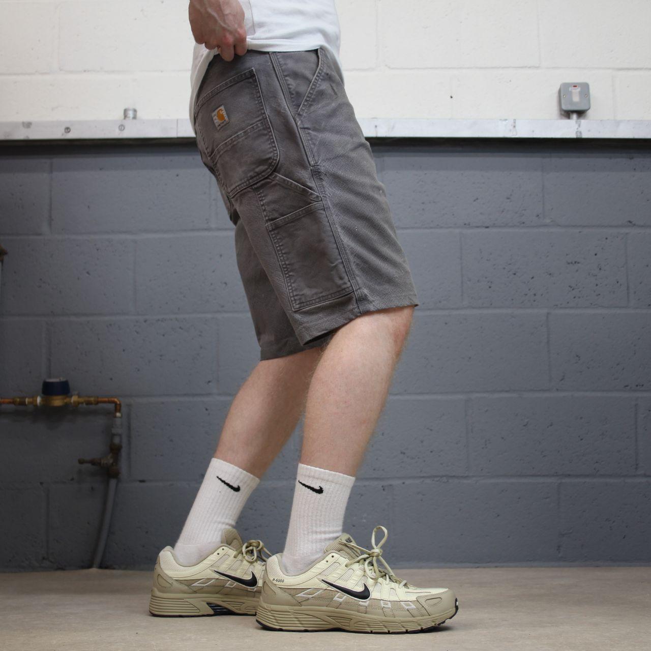 Carhartt carpenter shorts y2k faded grey Relaxed carpenter skater style work shorts