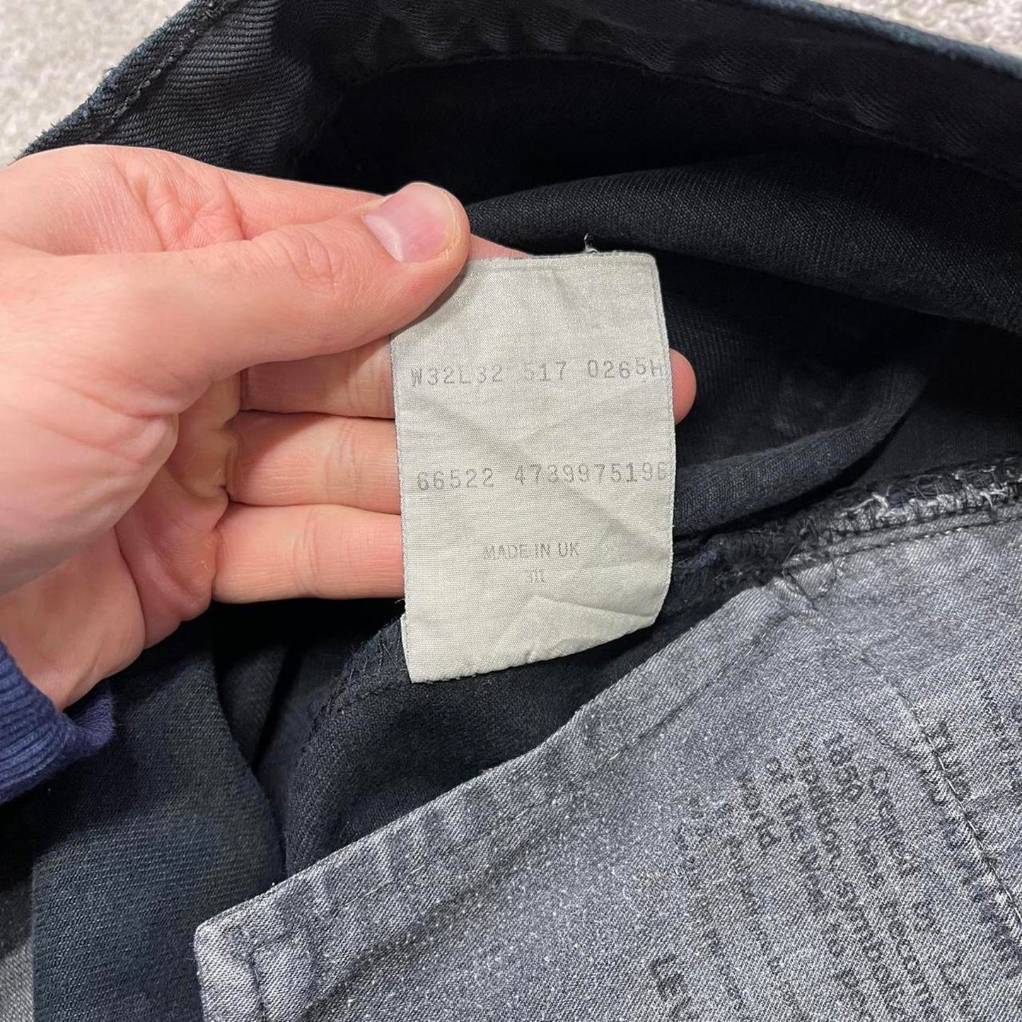 Vintage Y2k Levi's 517 jeans black 90s casual denim pants red tab logo UK made