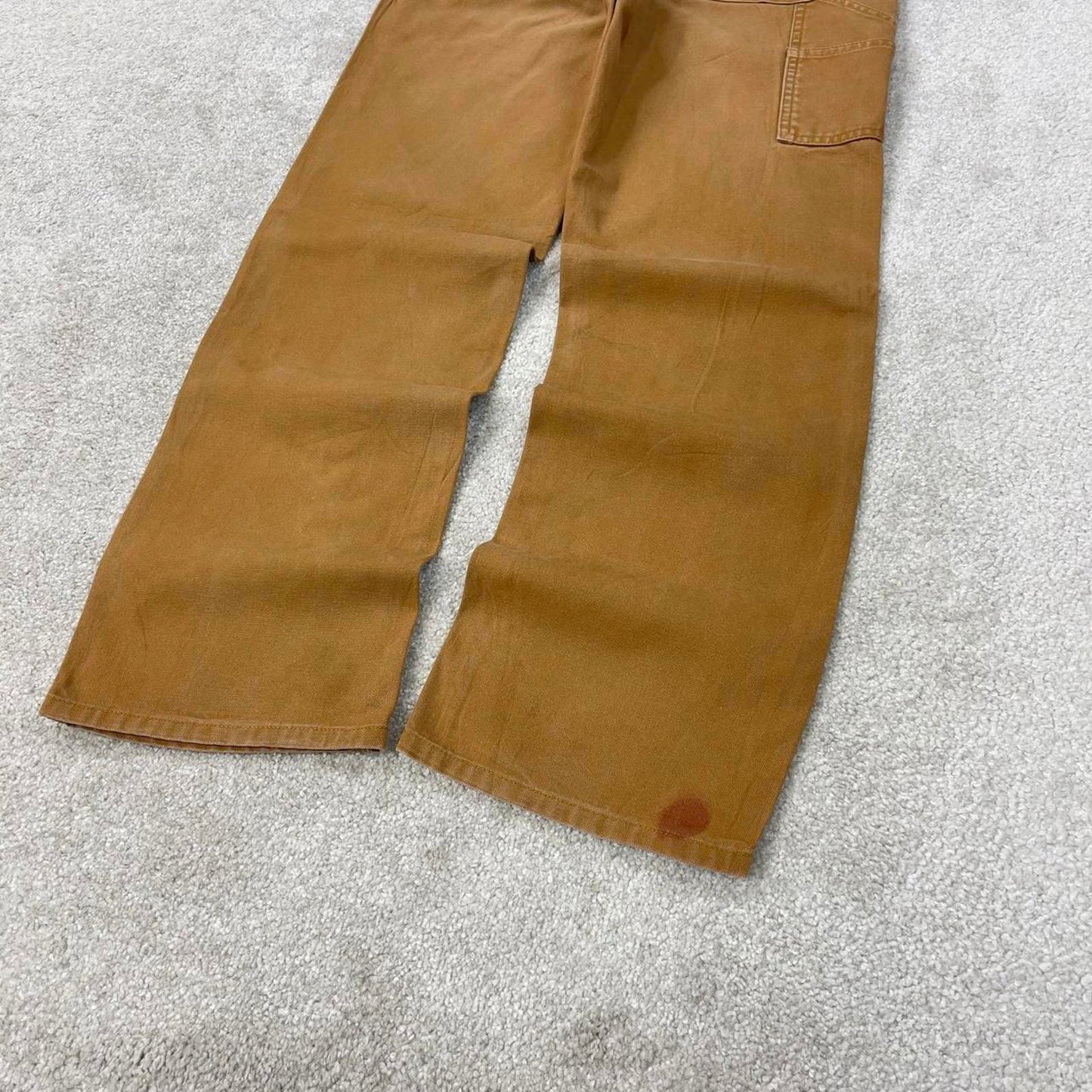 Tan Carhartt carpenter pants teens size 14 W26L28 loose canvas 90s style cargos