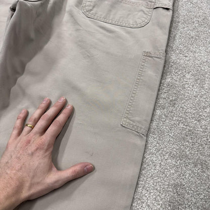 Baggy vintage Carhartt carpenter pants y2k beige Loose leg 2000s skater style workwear
