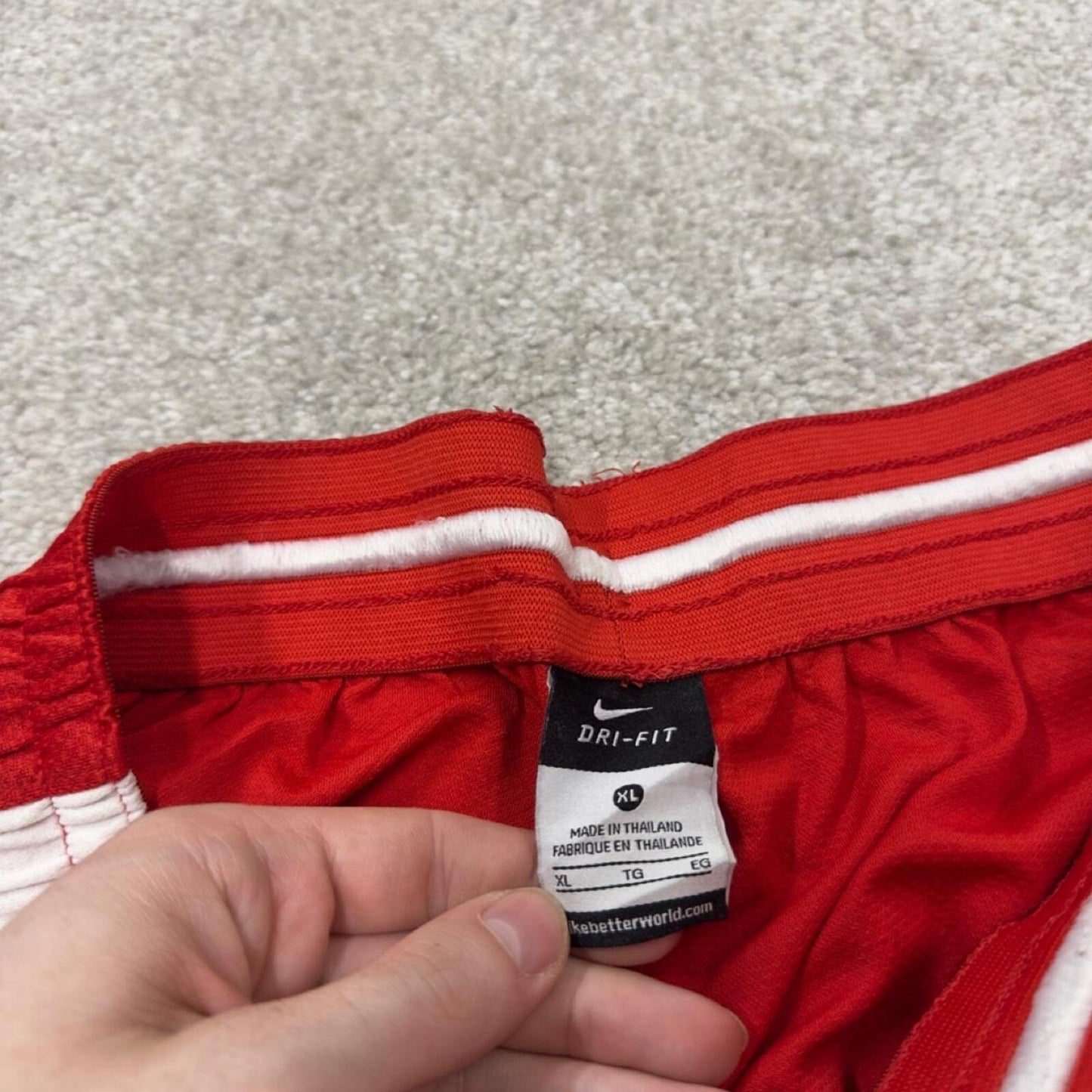Long Nike sports shorts y2k red Basketball style comfy loose floaty summer gym shorts