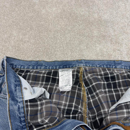 Vintage baggy Y2K Carhartt denim jeans blue Loose flannel lined skate style workwear pants