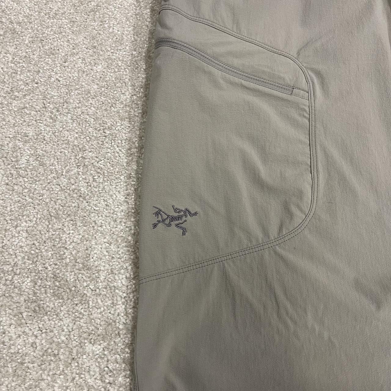 Y2K Arc'teryx technical hiking pants grey lightweight walking trousers embroidered fossil skeleton