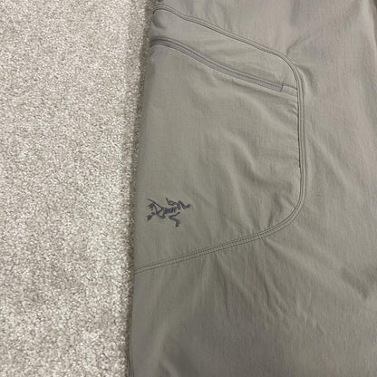Y2K Arc'teryx technical hiking pants grey lightweight walking trousers embroidered fossil skeleton