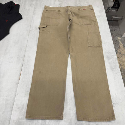 Y2K Wrangler carpenter jeans W40L32 khaki loose cargo skater style jeans