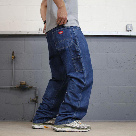 Baggy Dickies carpenter jeans W38L32 90s skate style blue thick denim cargos