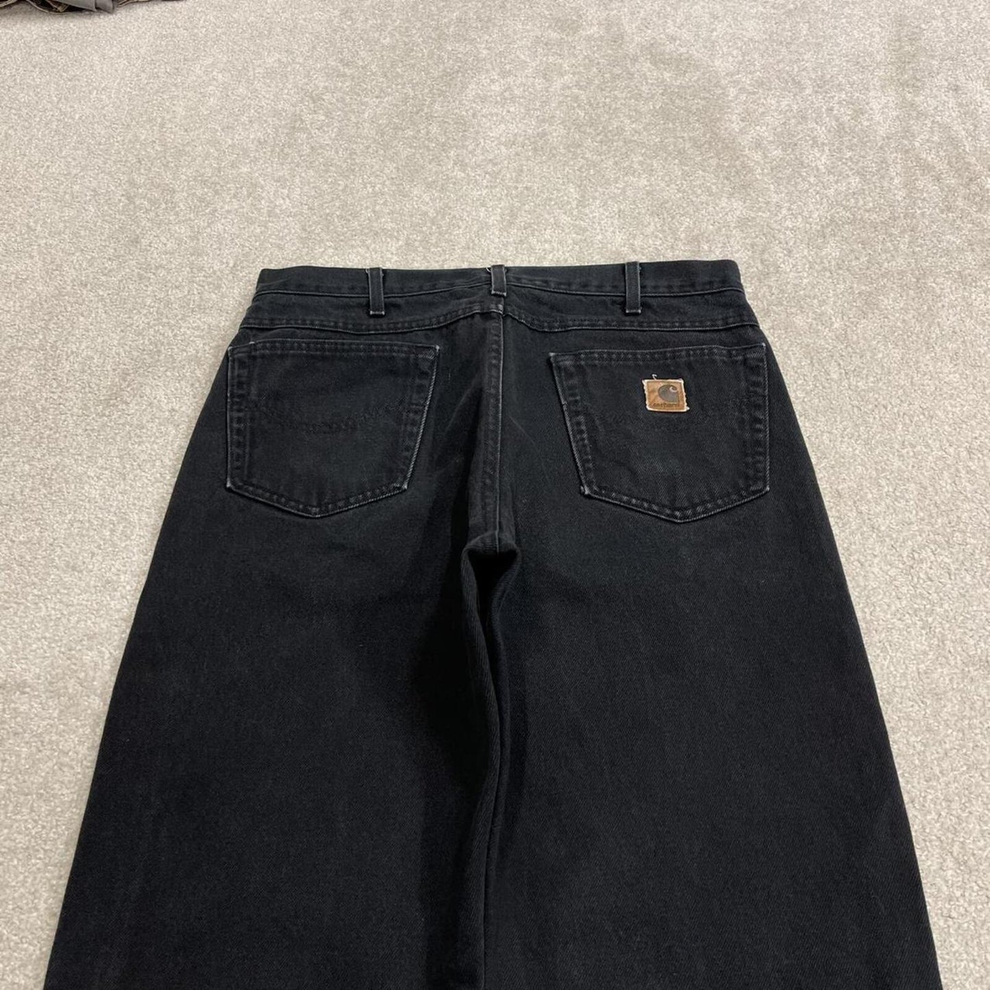 Black Carhartt jeans loose work pants 100% cotton denim skate style workwear pants