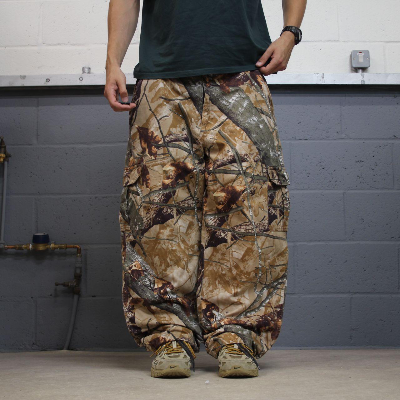 Vintage baggy camo cargo pants khaki Loose Outfitters Ridge camouflage Y2K hunting style trousers