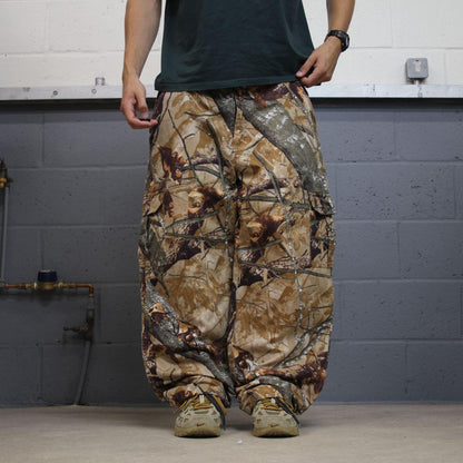 Vintage baggy camo cargo pants khaki Loose Outfitters Ridge camouflage Y2K hunting style trousers