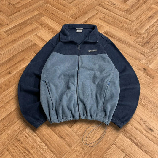 Columbia y2k technical fleece blue men’s XL full zip up autumn adjustable waist