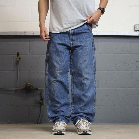 Dickies carpenter jeans W38L32 loose blue denim cargo skater style jeans