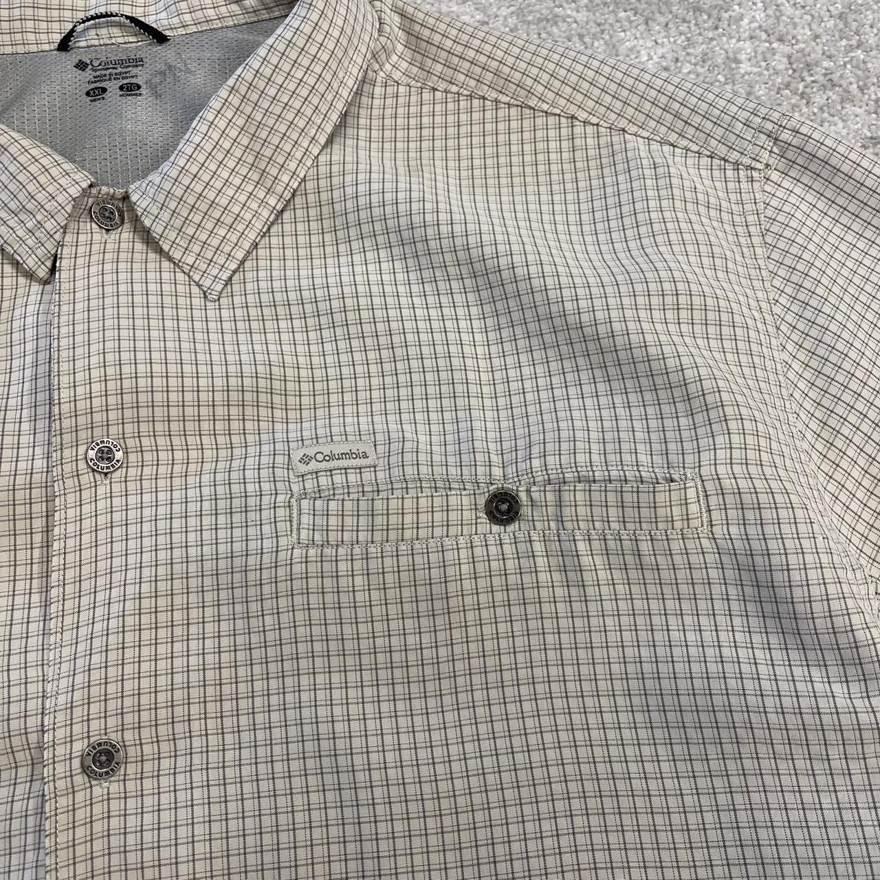 Columbia checkered short sleeve shirt boxy beige Y2K surf style check shirt summer festival