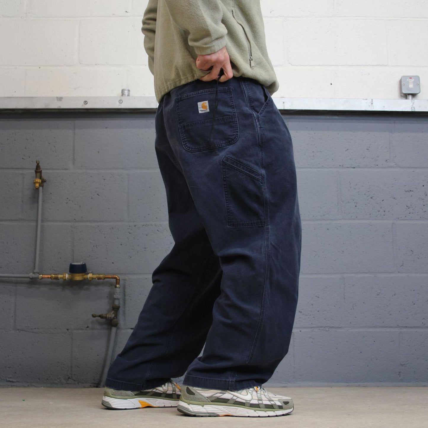 Y2K Carhartt carpenter jeans navy Loose relaxed fit canvasy skate style workwear cargo pants