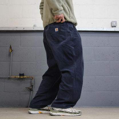 Y2K Carhartt carpenter jeans navy Loose relaxed fit canvasy skate style workwear cargo pants