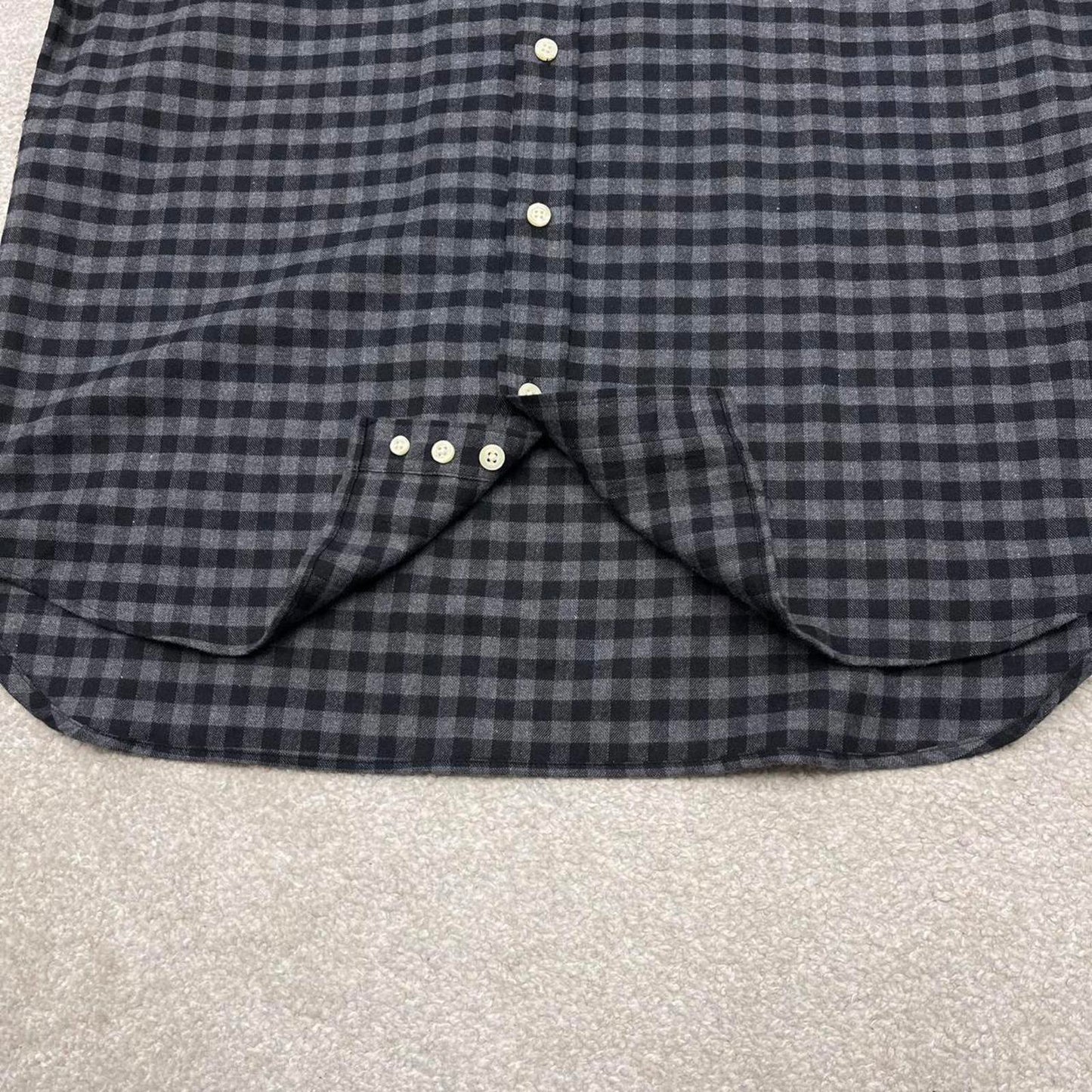 Checkered plaid flannel shirt autumnal XL grey Flint & Tinder men's long sleeve button up y2k style