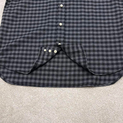 Checkered plaid flannel shirt autumnal XL grey Flint & Tinder men's long sleeve button up y2k style