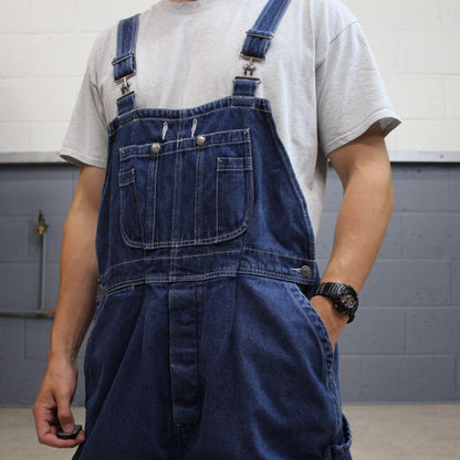 Baggy denim dungarees vintage XL overalls blue Work'n Gear workwear bib & brace farmer