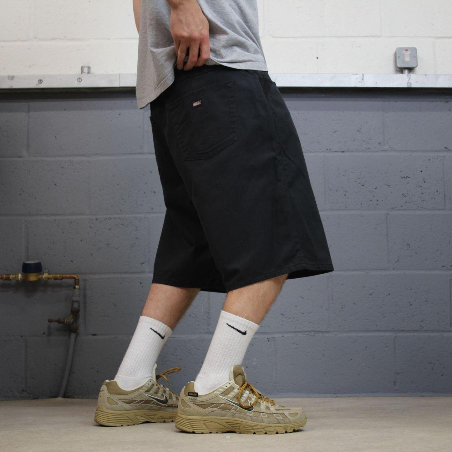 Dickies long baggy shorts chino black Skater / surf style shorts long loose fit festival