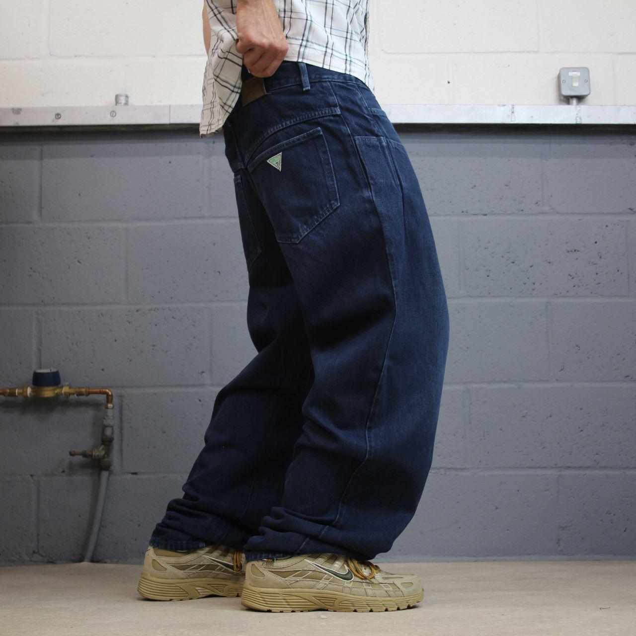 Y2K Vintage GUESS baggy jeans W36L33 blue Loose tapered barrel fit skater surf style pants