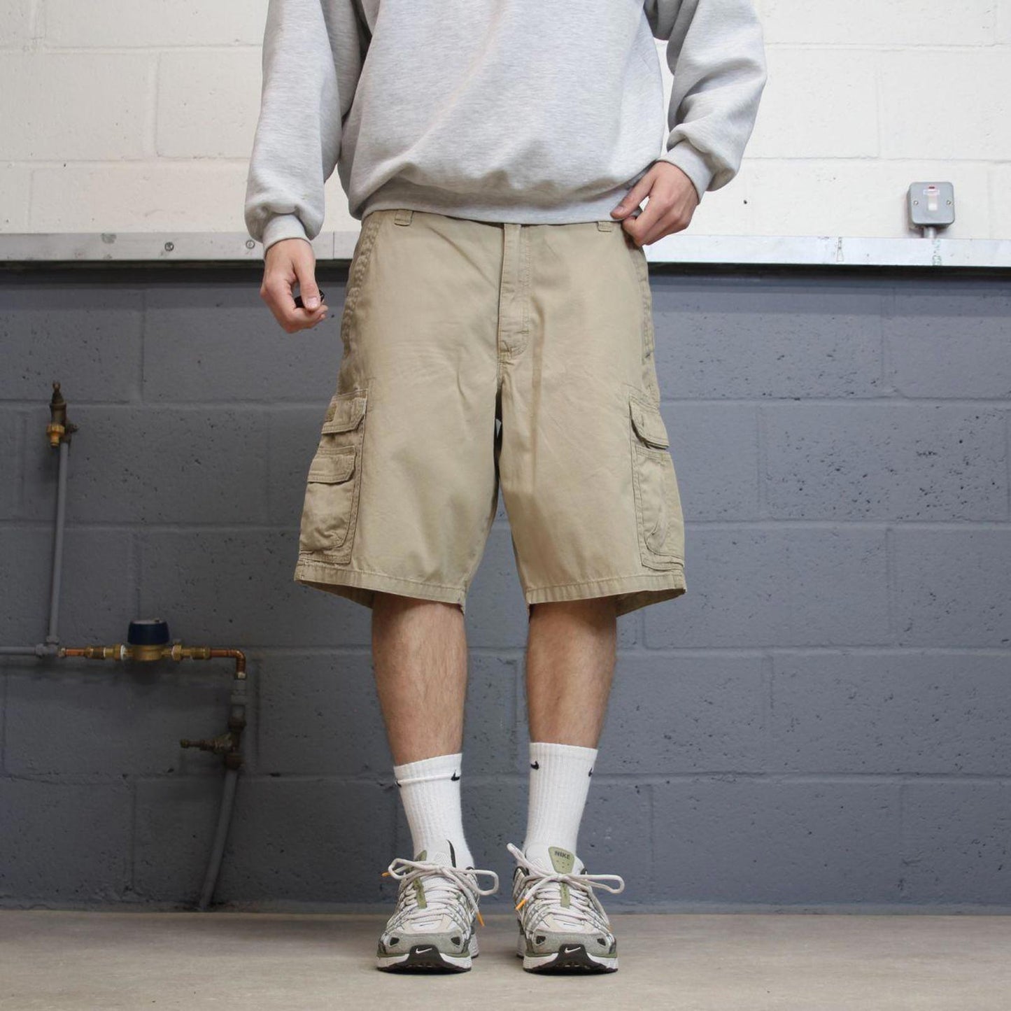 Y2K baggy Lee cargo technical shorts beige Loose chino utility summer festival hiking shorts