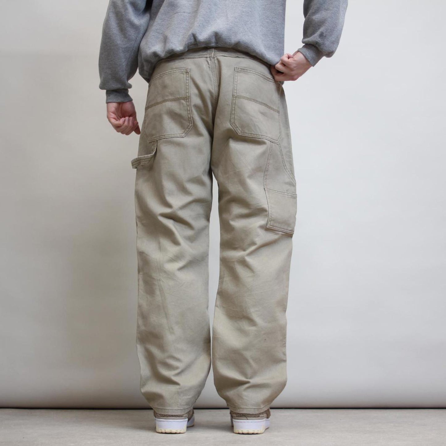 Berkley Jensen carpenter jeans W38L30 beige grey loose skater style cargos