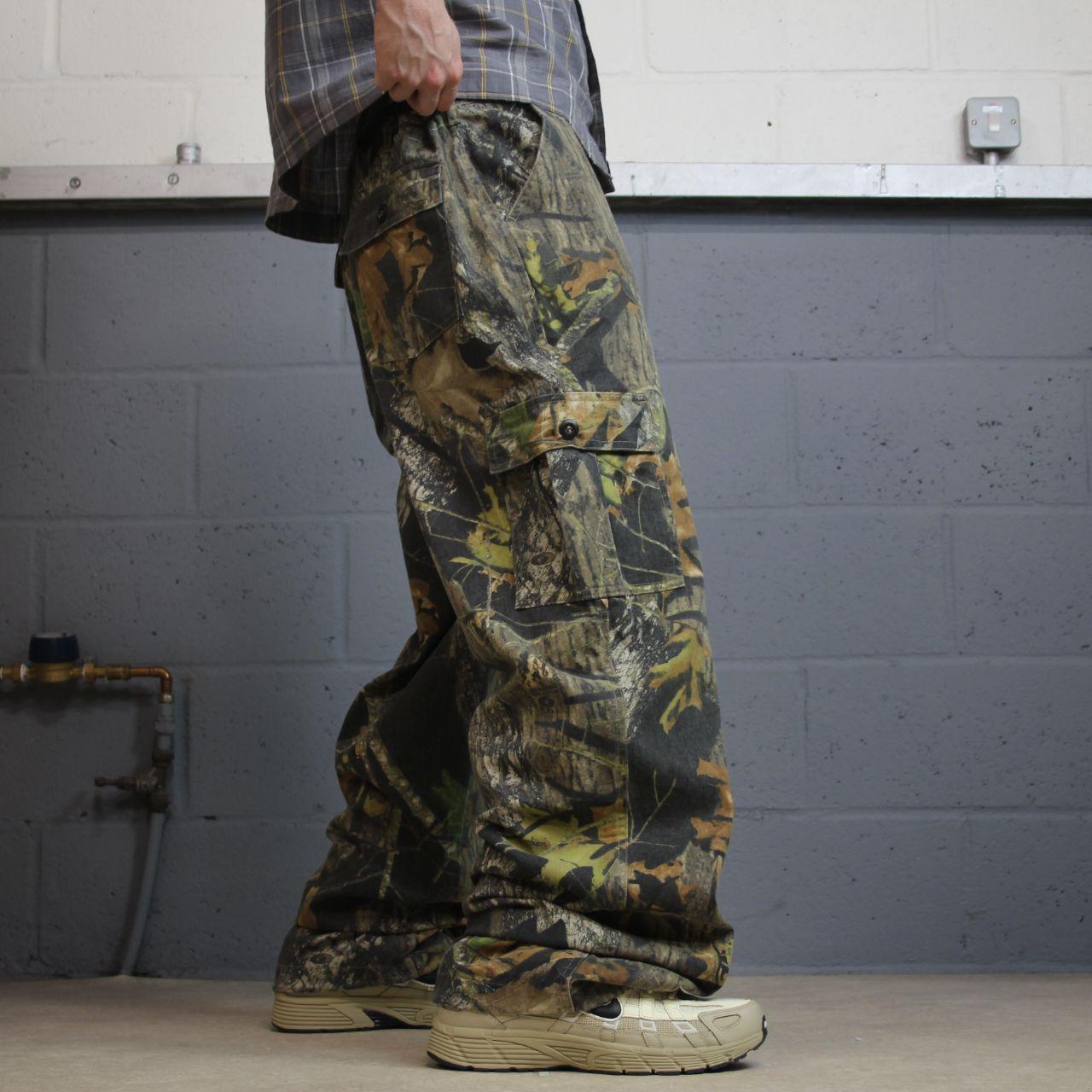 Baggy Mossy Oak realtree camo cargo pants Y2K L khaki Field Staff camouflage utility  hunting