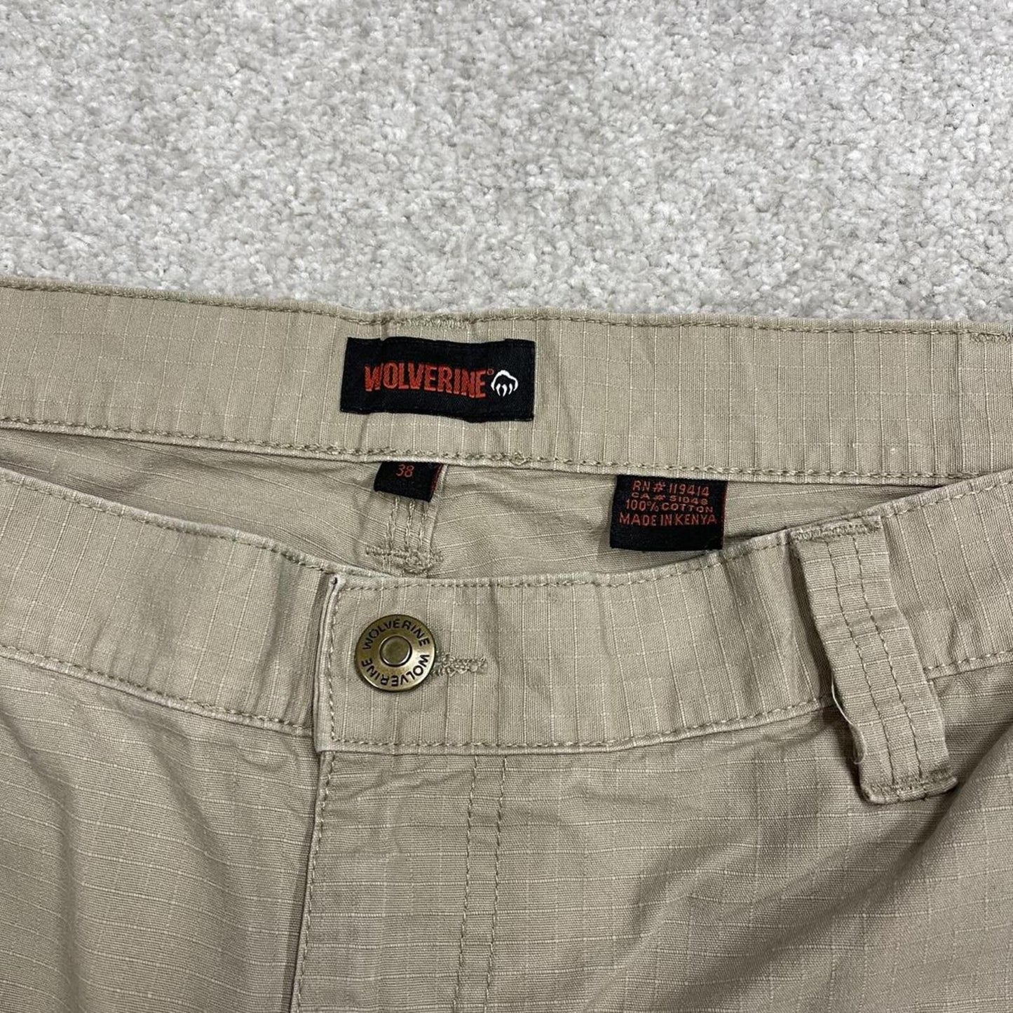 Baggy canvas cargo shorts carpenter khaki Wolverine skater style work shorts summer
