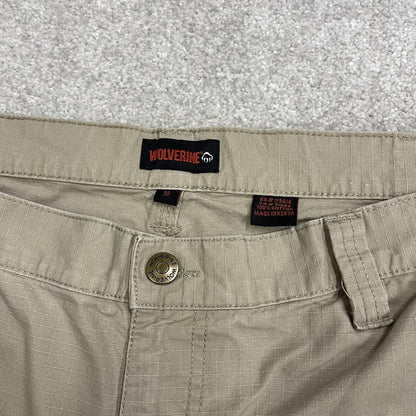 Baggy canvas cargo shorts carpenter khaki Wolverine skater style work shorts summer