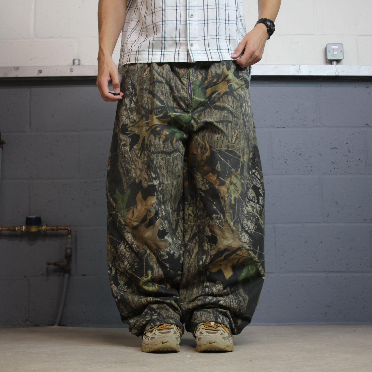 Mossy Oak baggy camo pants wide leg khaki Loose fit Break Up tree camouflage pants