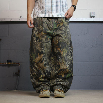 Mossy Oak baggy camo pants wide leg khaki Loose fit Break Up tree camouflage pants